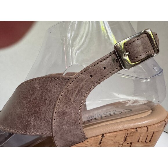 Cordani Womens Suede Leather Randie Platform Cork Wedge Sandals Size 7.5 Italian - Picture 15 of 16